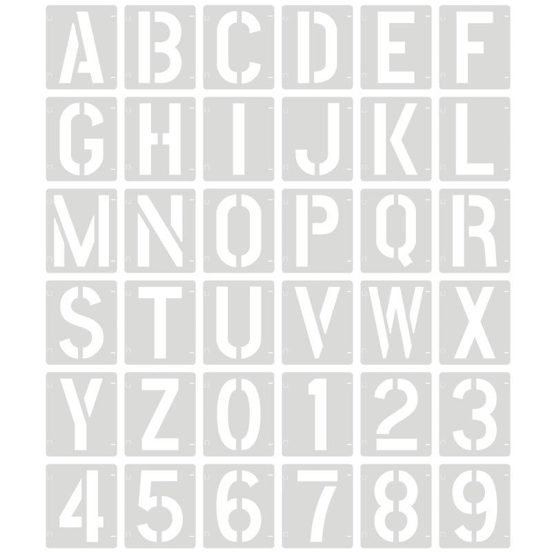 Hollow Interlocking Letter & Number Stencils for Kids' DIY Wall Painting & Graffiti