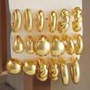 18 Pcs/Set Large C-Shape Teardrop Hoop Earrings for Women Fashion Gold Color Exaggerated Twist Earring Daily Wear Jewelry Gifts