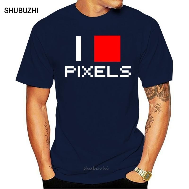 

I Heart Pixels T Shirt Geek Nerd Tshirt 6 Colours Men Tee Shirt Tops Short Sleeve Cotton Fitness Tshirts S