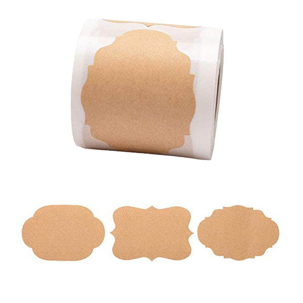 1.2x2inch Blank Kraft Paper 300PCS/Roll Decorative Label Stickers