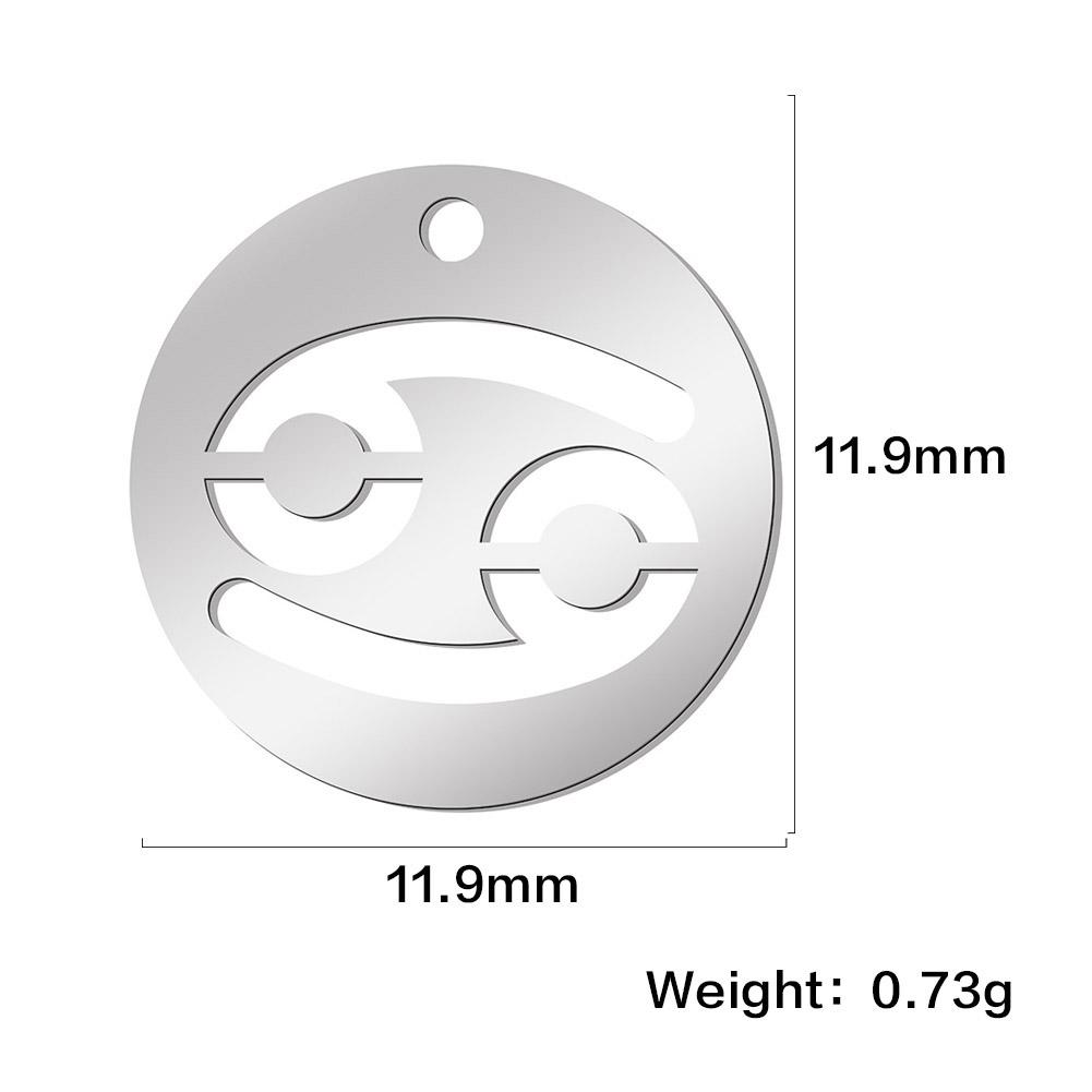 Zodiac Floating Charm for Jewelry Making Stainless Steel Aries Pisces Gemini Aquarius Cancer Twelve Constellation Pendant