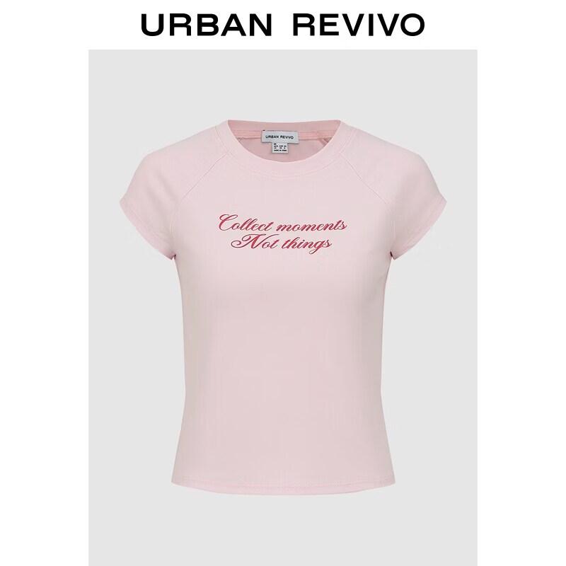 UR2026 Women s Color-block Letter Print Slim Fit T-shirt M