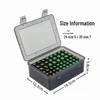 Compact Battery Storage Box: Holds 24 AA and 30 AAA Batteries, Size 5/7 Protection