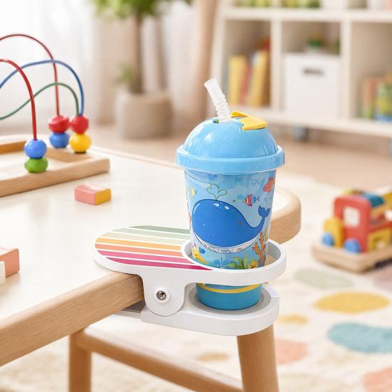 Versatile Non-Slip Design Cup Holder Plastic White 2 Pc