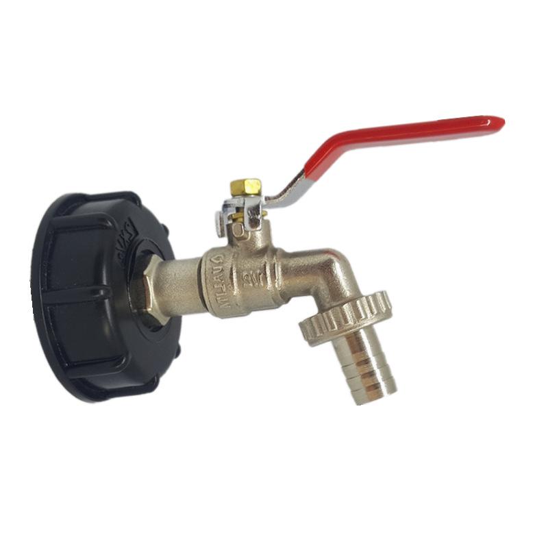 Grenzüberschreitender IBC-Tonnenfass-Messingadapter und 1/2-Zoll-Ventil