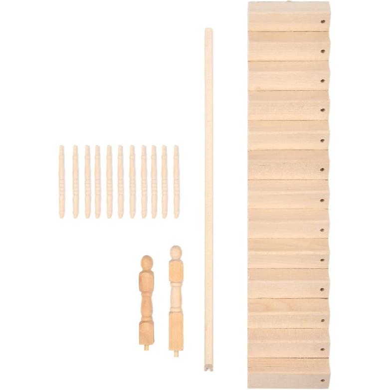 Doll House Stairs, Miniature Stairs 1/12 Scale, Glossy Rounded Corners Birch Material, Make Your Dollhouse Vivid, DIY Stairway Accessory Model,