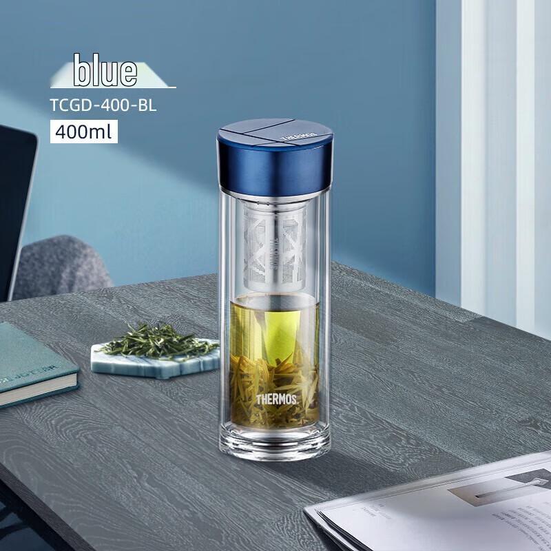 Thermos Double-Layer Glass Tea Infuser Bottle