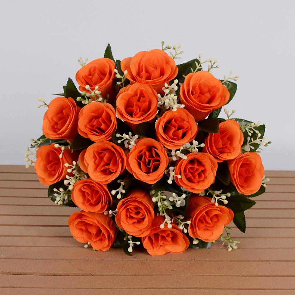18 Heads Real Happy Flower Mini 10 Colors Natural Simulated Rose Photography Photo Gift Rose Flowers Decorative Home Decorative
