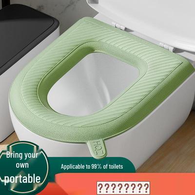 Four-Season Waterproof Toilet Seat Cushion with Lid and Thickened Pattern Cover