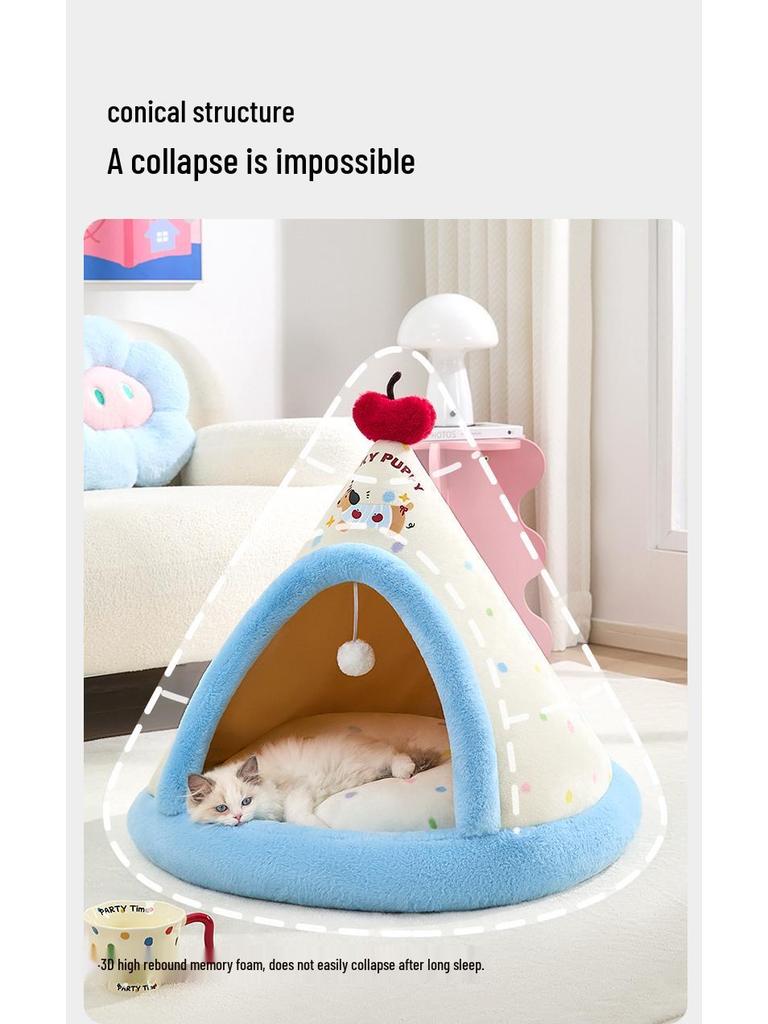 Four Seasons Enclosed Cat Nest Tent: Universal Pet Villa & Bed