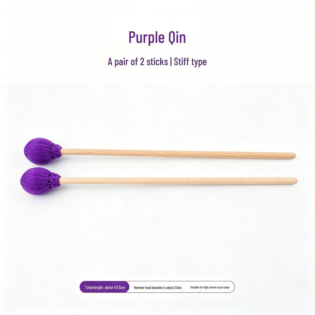 Professional Beech Wood Mallets with Wool Yarn Heads - Soft, Medium, Hard for Marimba & Xylophone