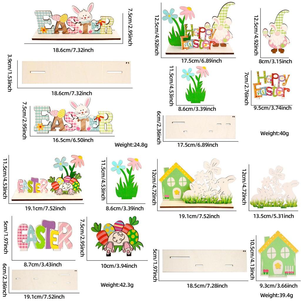 Verspielter Osterhase Holzornament Lebhaftes Eierdesign Perfekt für Frühlingsfestlichkeiten