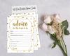 Inkdotpot Advice For The BrideA  CardsA  Set Of 50A  Gold ConfettiA  Bridal Shower Activity