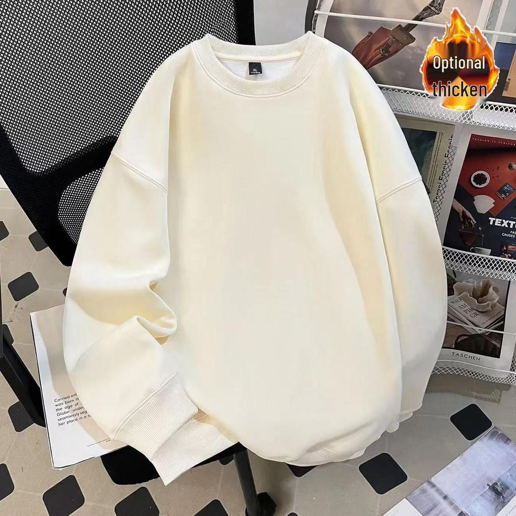 Unisex 450G Fleece Oversized Sweatshirt – Long Sleeve, Round Neck, Ideal for Autumn and Winter