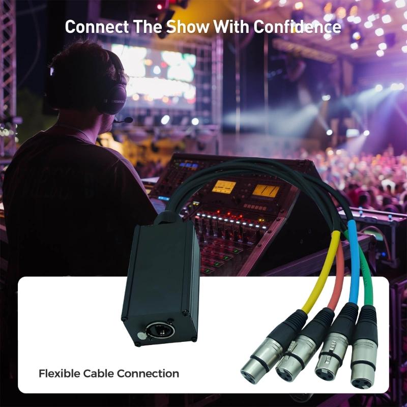 Professional Multi Networks Receiver Extender 4 Channel 3Pin XLR Female Connector for Stage Sound Lighting Recording