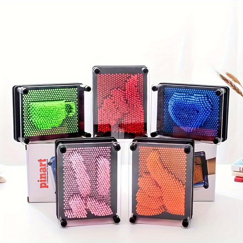 DIY 3D Pin Art Set with 4 Color Options - Rainbow Plastic Pin Art Board Sensory Sculpture, Perfect Gift for Various Pin Art Creations