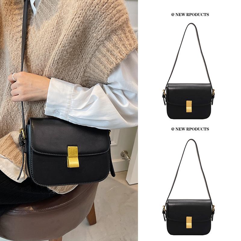 2025 Small Bag Women's Spring and Summer New Niche Brown Tofu Bag Messenger Bag High-end Shoulder Small Square Bag