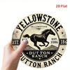 Cartello in Metallo con Cavallo Montagna Rustico Decorazione Murale Western Yellowstone