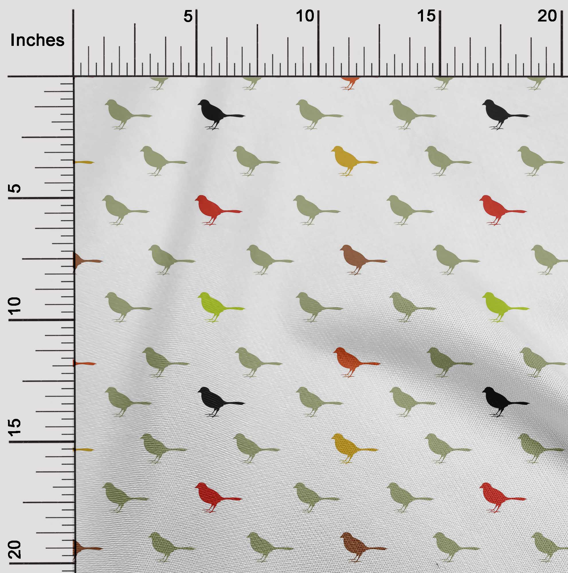 

OneOone Cotton Flex Тканина Художні принти на тканині з птахами шириною 40 дюймів 42 Inch Wide - Viscose Chiffon білий