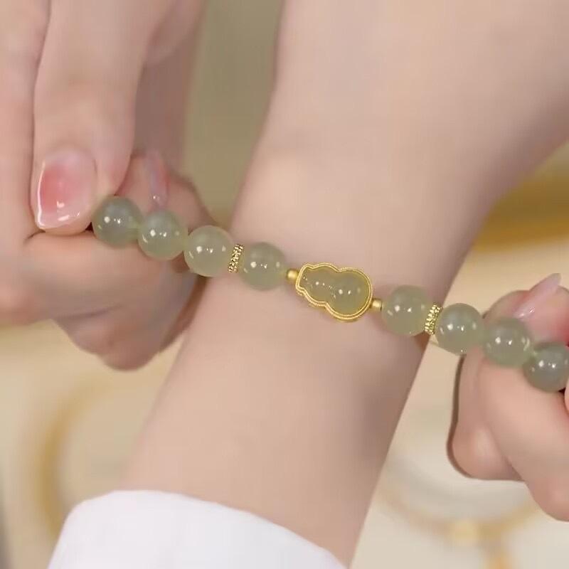 Ladies' new bracelet imitation cinnabar Fulu auspicious luck natal year peace and fortune temperament retro elegant beads