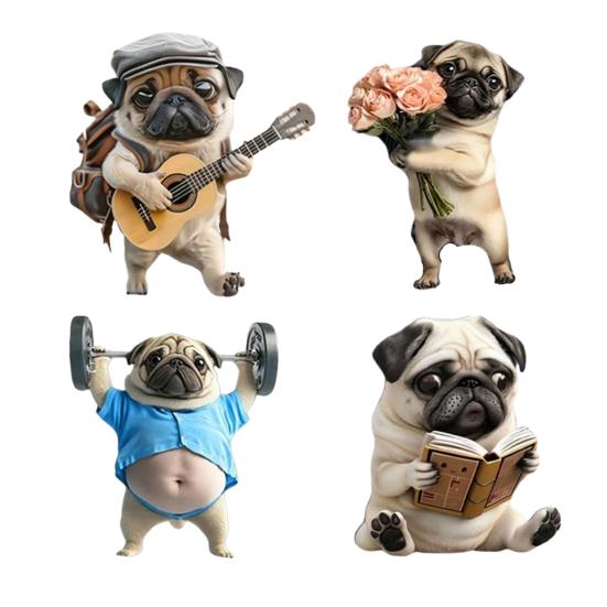 

Акриловый освежитель воздуха для автомобиля в форме мопса с зажимом для дефлектора, забавный 2D диффузор для щенка для распространения воздушного потока, аксессуар для интерьера автомобиля 4pcs