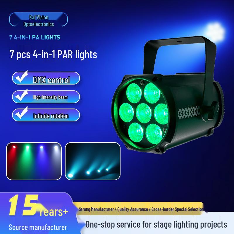 7-Color 4-in-1 Par Light Stage Bar for Events - Ideal for Weddings, Live Performances, and KTV Atmosphere Enhancement