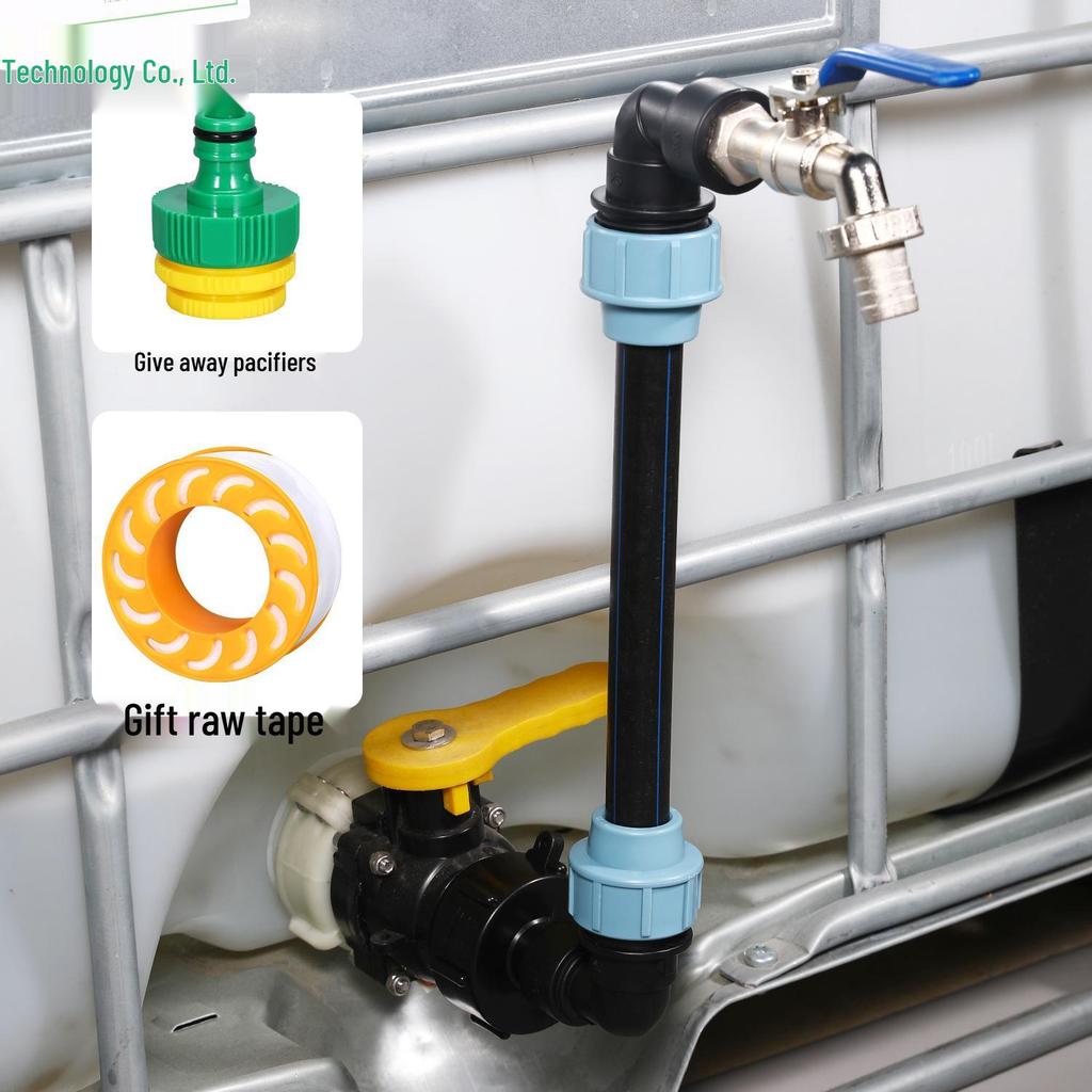 Cross-border IBC Ton Barrel Connector & Accessories: Heightened Elbow & PE Pipe for Garden Use