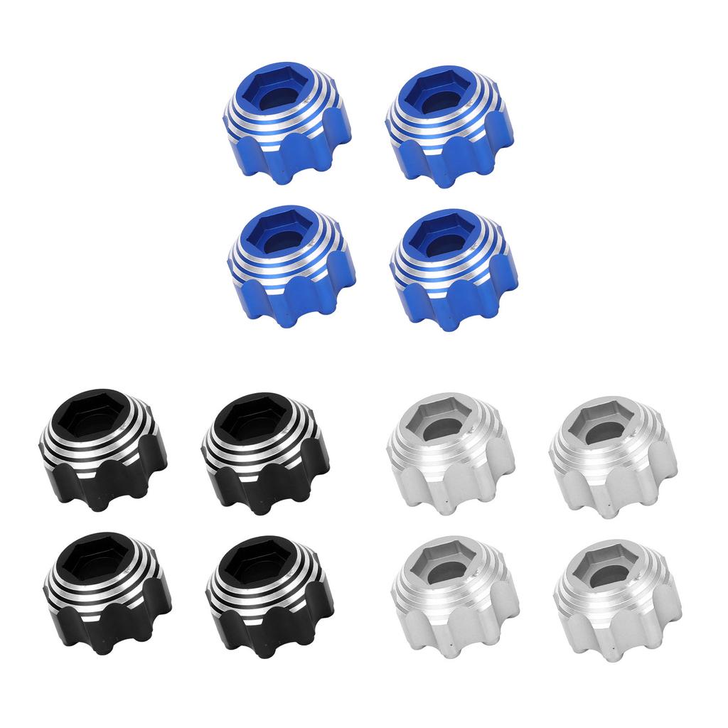 4pcs 8x32 To 17mm Hex Adapters for 8x32 3.8in Wheels Electric Car Truck Option Parts Aluminum Alloy