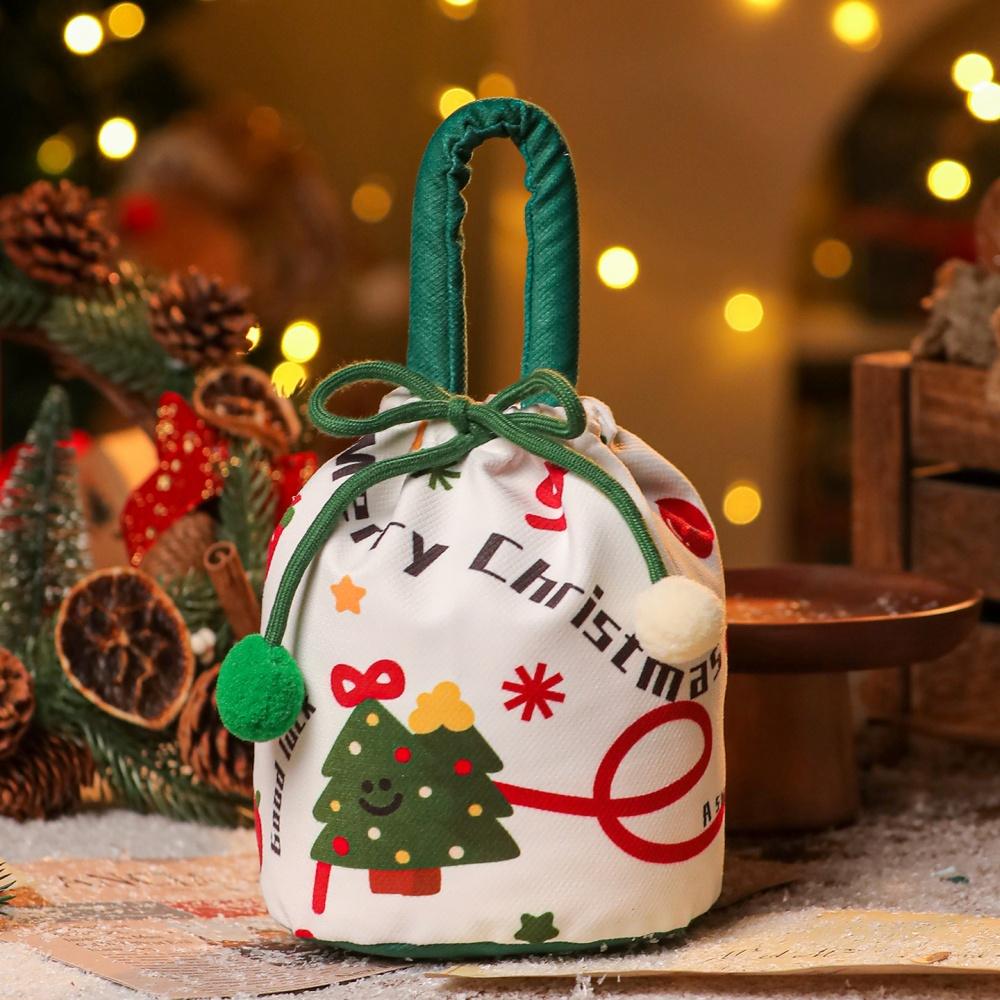 

Christmas Handbag Drawstring Pouch Xmas New Year Party Candy Snack Gift Bag with Handle Bracelet Jewelry Packaging Storage Bags
