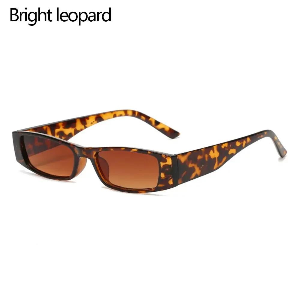 Small Rectangle Sunglasses Women Men Retro Narrow Frame Leopard Vintage Square Sun Glasses Punk Cat Eye