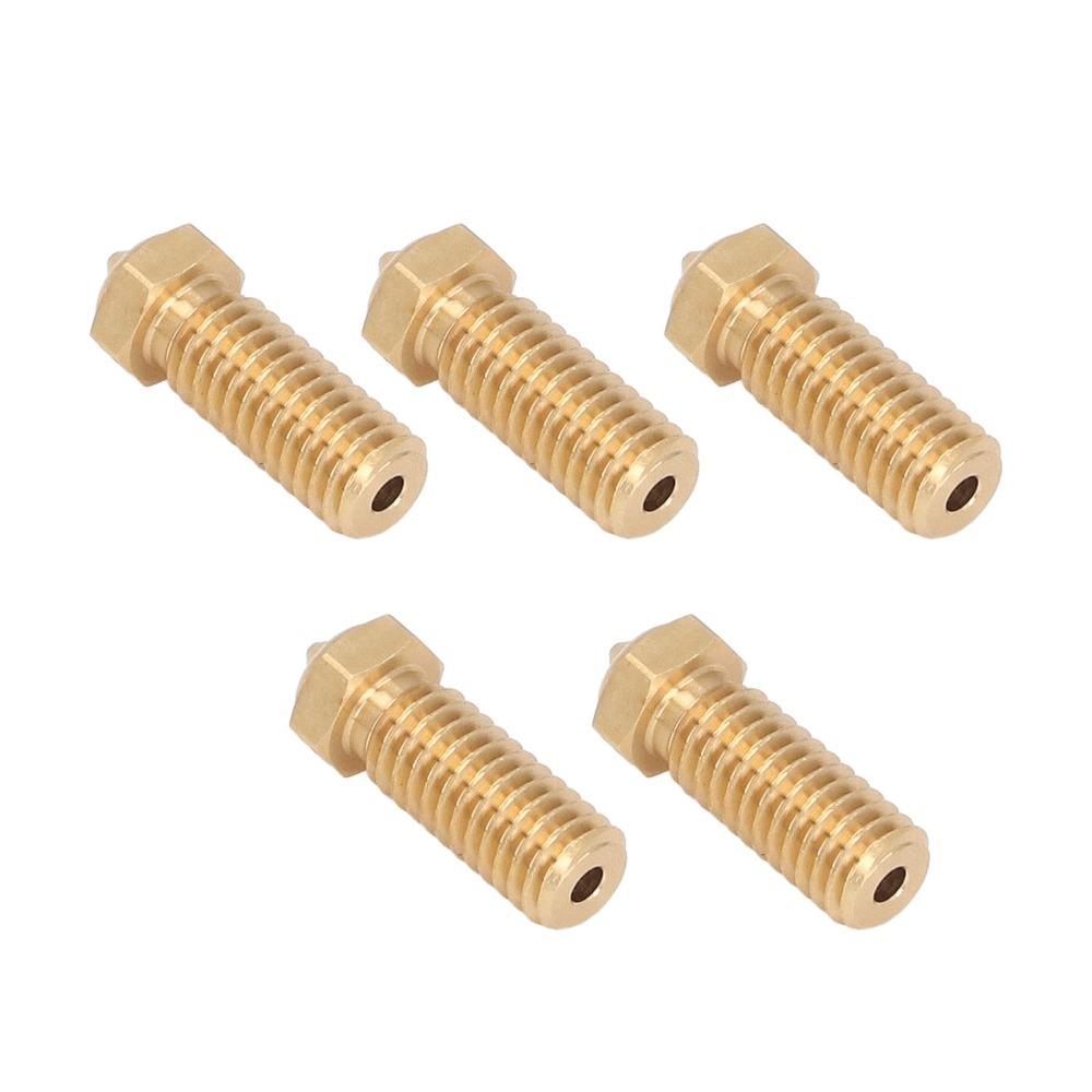 5PCS Brass Material 3D Printer Nozzle Precision Nozzle Extruder Nozzle for QIDI X Max3 Smart3 Plus3