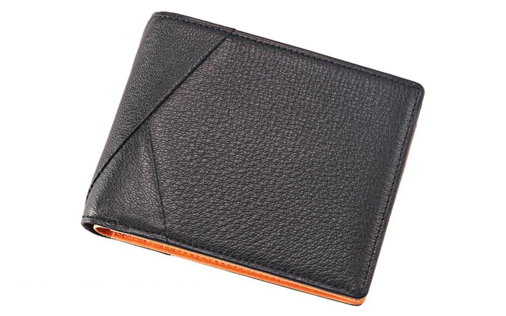 

КИПР Кошелек бифолд из блестящей козьей кожи без отделения для монет, с отделениями для карт и купюр, из козы, идеально подходит для себя или в подарок, черный и 8493 кошелек, слоты,