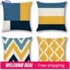 Yellow Geometric Pattern Cushion Cover Car Living Room Sofa Bedroom Pillowcase Decoration Home Decor
