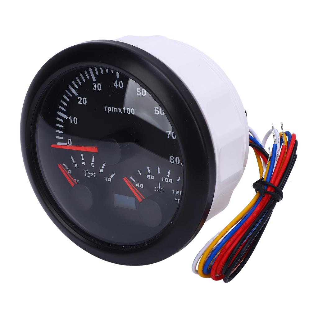 3 In 1 85mm Tachometer 8000rpm 40 To 120 Celsius Water Temp 0 To 10bar Oil Pressure 7 Color Backlight for Car Truck Boat