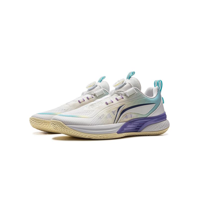 Li Ning Kids Basketball Fabric Fashionable Simple Comfortable Non-Slip Shock Absorbing Wear-Resistant Low-Top Kids Basketball Shoes YKBV024-3