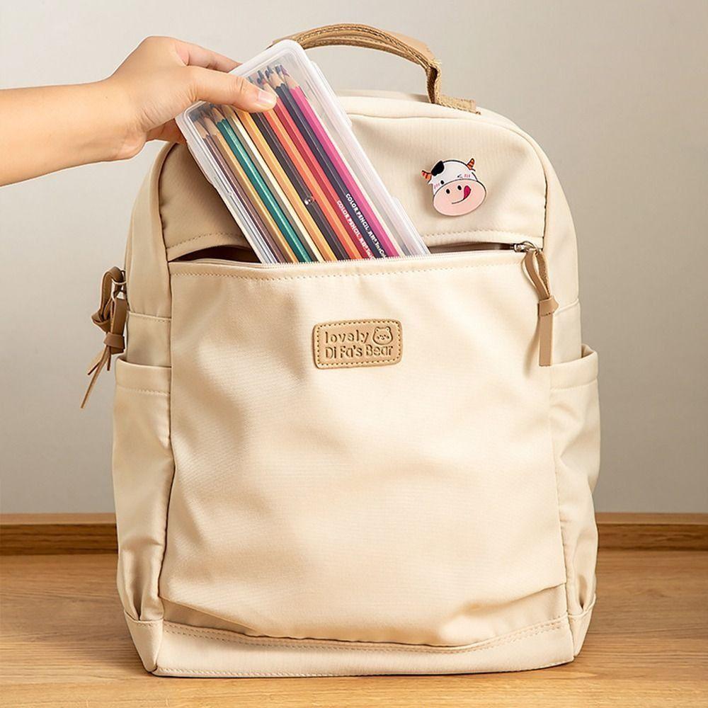 Waterproof Stationery Case With Buckled Pen Pencil Case Korean Style Desktop Storage Box  Sundries