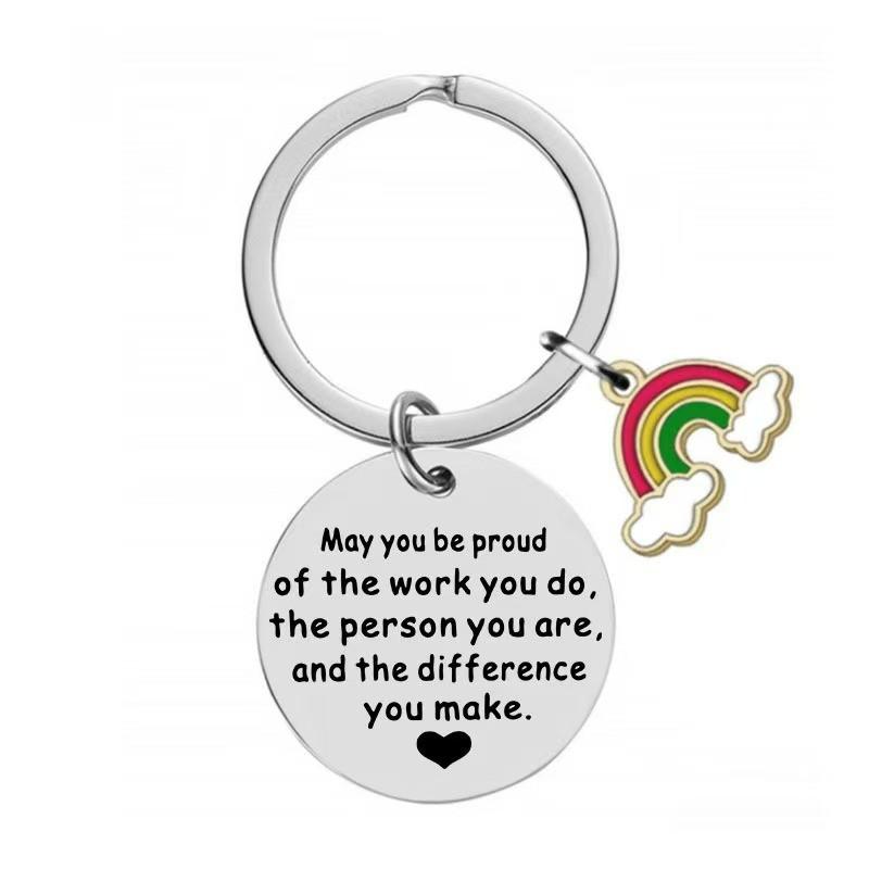 Steel Stainless Keychain Rainbow Accessory Tourism Gift Friend Farewell Souvenir