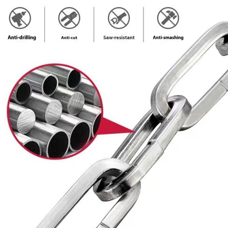 Anti Thefts Cycling Lock Manganese Steel Chain Lock With key Adjustable Chain Security for Outdoor sports