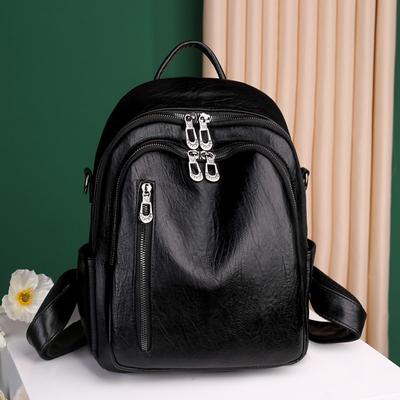 Backpack for Women's New Korean Style Versatile Fashion Trend European and American Retro Soft Leather Casual Women's Backpack