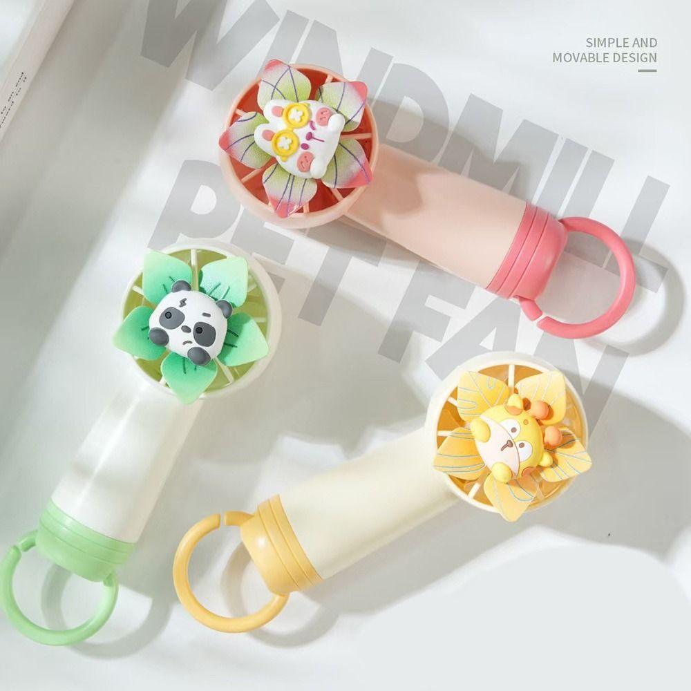 

USB Rechargeable Handheld Fan Cartoon Ultimate Cooling Tool Portable Turbo Fan Outdoor Camping Yellow Giraffe