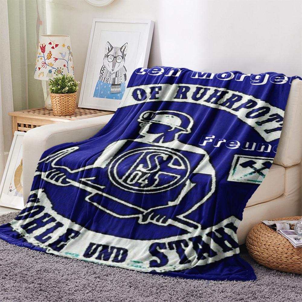 1pc FC Schalke 04 Print Flannel Blanket, High quality Comfortable for All Seasons, Home Decor, Warmth and Comfort, Perfect for Christmas Gifts49