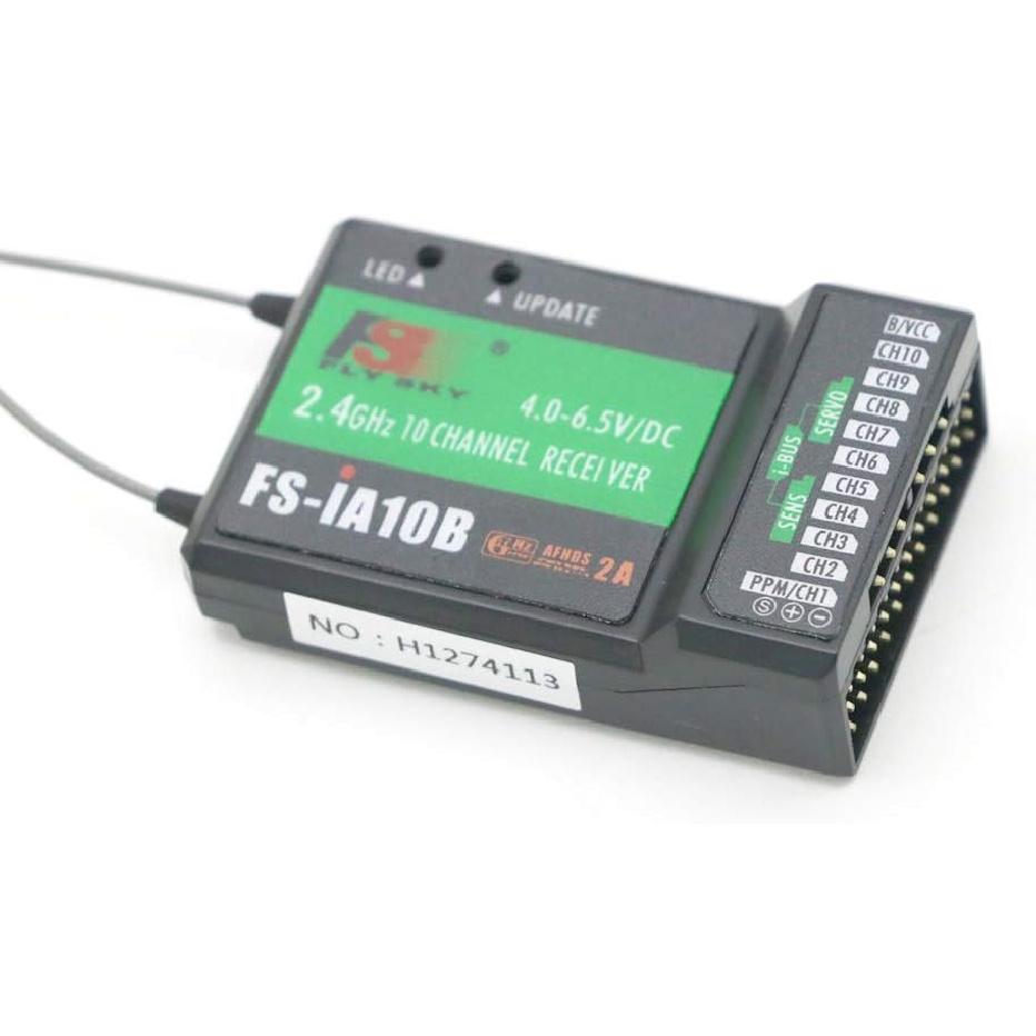 FLYSKY FS-iA10B Receiver 2.4G 10Channel PWM Output with PPM Compatible for FS I6 I10 I6S I6X Transmitter (iA10B)