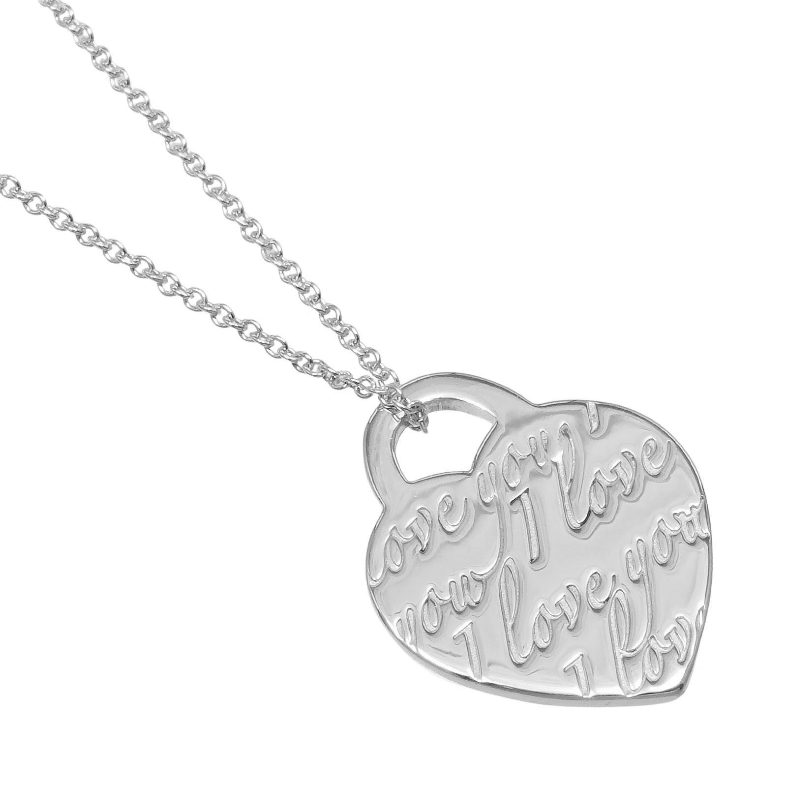 

TIFFANY&Co. Notes heart tag Necklace Silver925 3.25g Women Used