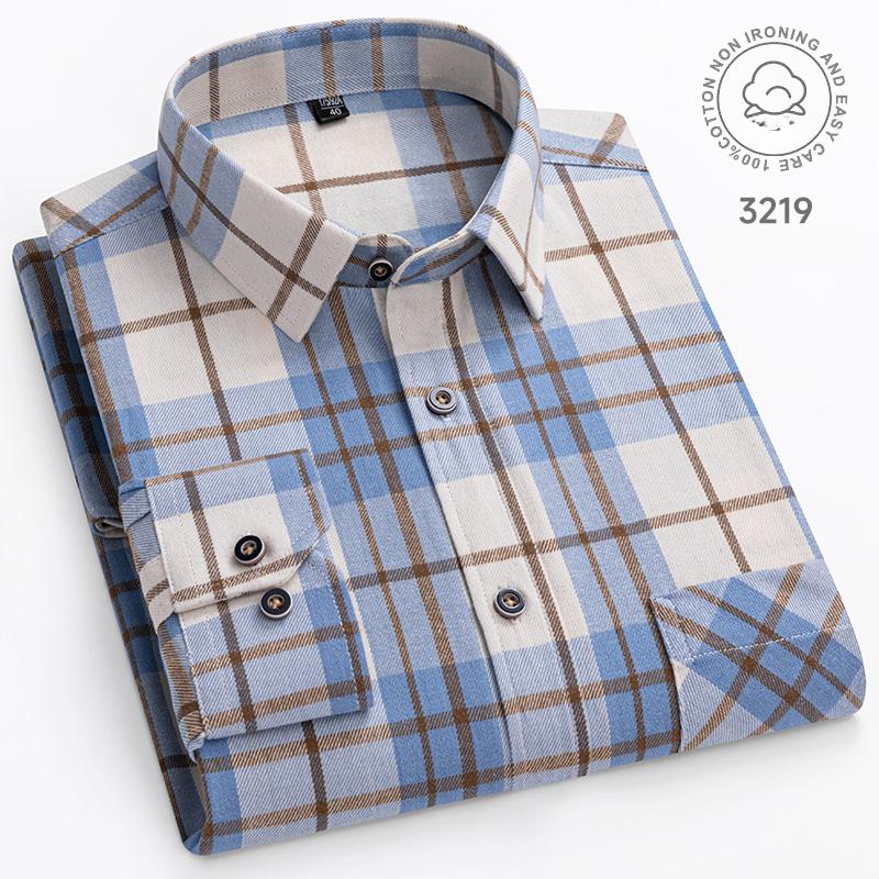 Nuovo in camicia taglia forte 14XL 100% cotone spazzolato manica lunga per uomo vestibilità slim camicia formale tinta unita a quadri morbida elegante