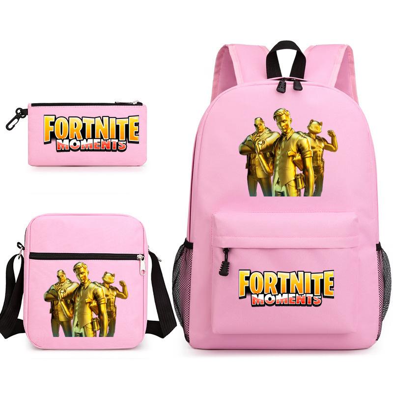 Peripheral Printed Schoolbag 3-Piece Pencil Case Shoulder Bag Backpack