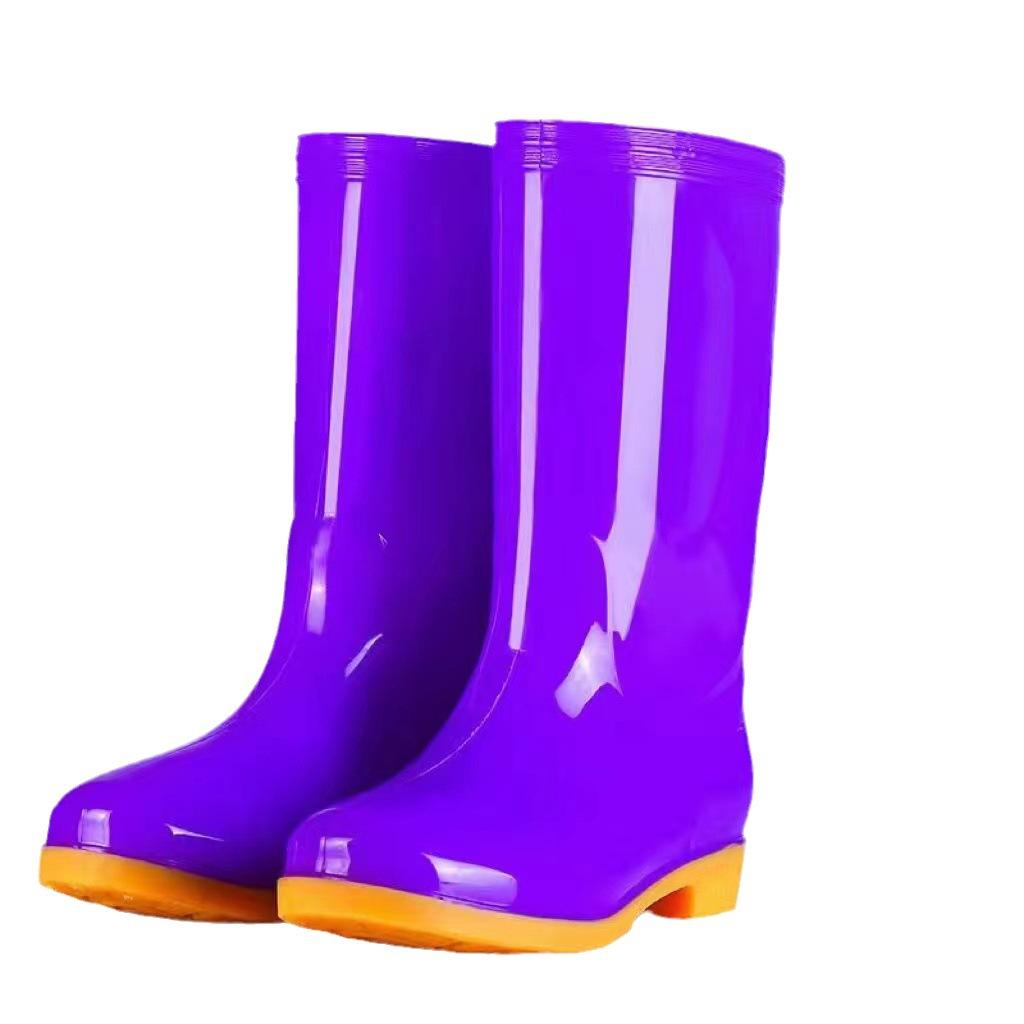 Shanghai double money no mesh high tube rain shoes women quick drying non-slip water shoes no lining medium tube water boots warm rain boots