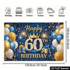 2D plane 60th birthday party banner background fabric, suitable for indoor and outdoor 60th birthday celebrations