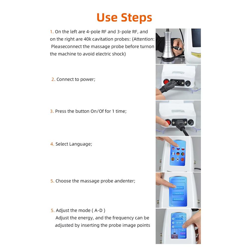 Latest 40KHz Ultrasonic Cavitation Vacuum Beauty Machine Skin Tightening Slim Silhouette Home Use Ergonomic Design