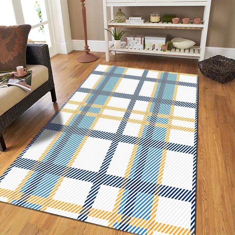 Classical Plaid Floor Mats Door Decoration Home Living Room Floor Mats