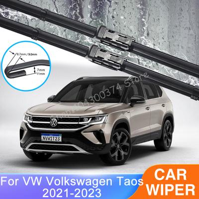 For VW Volkswagen Taos    Front Rear Wiper Blades Set Kit Boneless Frameless Rubber Brushes Window Car Accessories
